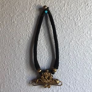 Amrita tribal runway .925 bell charm necklace vtg.